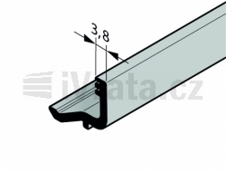 Zasklívací lišta, hliník, pro boční dveře APUF42 S-line /NTP076, tl 42 mm, eloxovaný (max 6000 mm) E6/C35