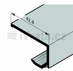 Zasklívací lišta, hliník, pro boční dveře NTP040, tl 3 mm, eloxovaný (max 6000 mm) E6/C0