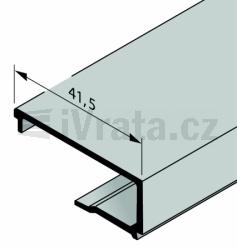 Zasklívací lišta, hliník, pro vedlejší dveře GA011 s pravým sklem, jednoduchá tabule, tloušťka výplně 6 mm, elox (max 6000 mm), E6/C0