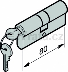 Cylindrická vložka pro boční dveře 60, 40 + 40 mm