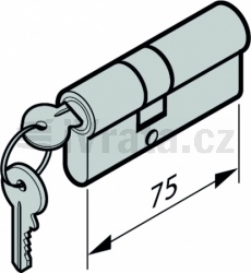 Cylindrická vložka dle DIN EN 1303 pro boční dveře 60, bezpečnostní zařízení RC2, 35 + 40 mm