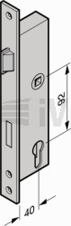 Zámek zadlabaný trubkový profil s panickou funkcí E, KFV, PZ, DIN levá