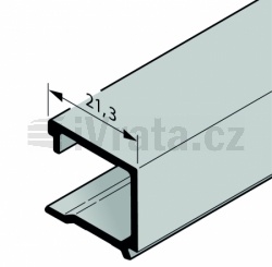 Zasklívací lišta, hliník, pro vedlejší dveře a kryt hliníkového rámu GA014, tloušťka výplně 51 mm, elox, E6/C35